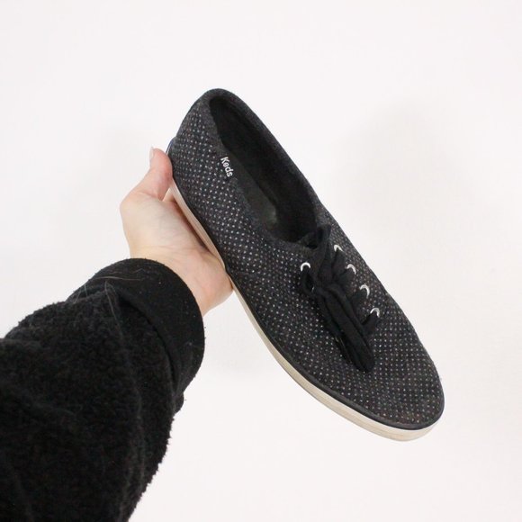 *Keds Women's Champion Glitter Wool Fashion Sneaker, Black - Picture 7 of 7